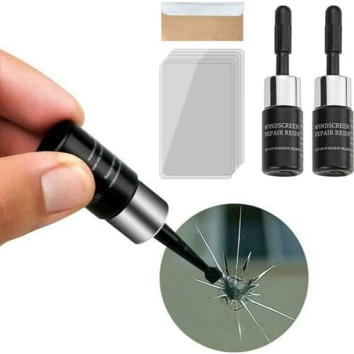 Car Windshield Repair Tool DIY Window Repair Tool Windshield Glass Scratch Crack Recovery Window Glass Resin + Blade + Stripe