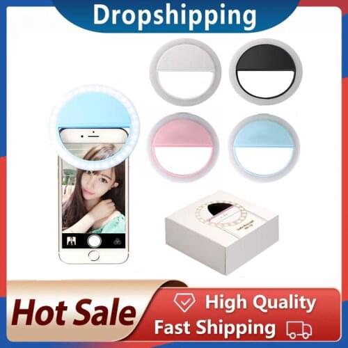 2021 USB charge LED Selfie Ring Light Supplementary Lighting Night Darkness Selfie Enhancing for phone Fill Light Hot