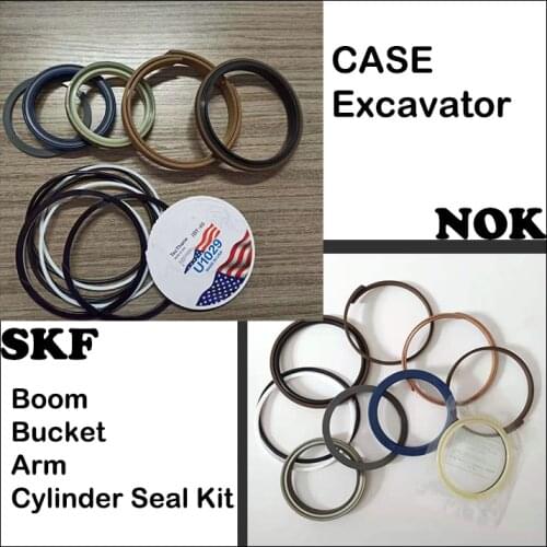 4 Sets CX130 CX210 CX240 CX290 Hydraulic Boom Bucket Arm Cylinder Seal Kits for CASE Excavator Cylinder Repair Seal Kit NOK SKF