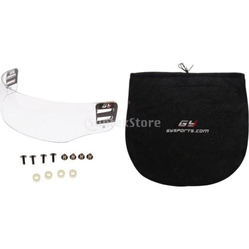 CE Certificated Anti-fog Anti-scratch Ice Hockey Visor Half Shield with Mounting Accessories Plus Helmet Visor Equipment Bag