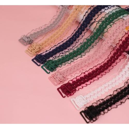 Lace Bra Strap Adjustable Blts Shoulder Straps for Women Underwear Off Shoulder Wide Shoulder StrapRuffle Bra Accessories