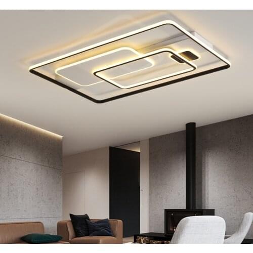 Square Lampshade White Indoor Lighting Simple Creation Design LED Ceiling Lamp For Office Home Bedroom
