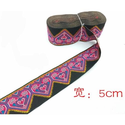 High quality Gold Line Phoenix flowers 5cmx8YARDS National wind embroidery Woven Jacquard Ribbon DIY Accessories lace trim