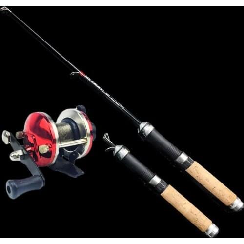 WALK FISH 60cm Mini Fishing Rod Ice Fishing Reel Carbon Pole Shrimp Ice Fish Rods for Winter Peche Carp vara