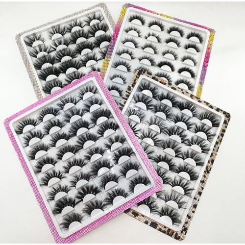 Natural 25mm 27mm 30mm Mink Eyelashes Full Strip False Eyelashes 16 Pairs 8 Pairs Lashes Wholesale Vendor