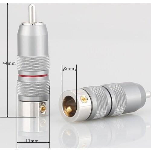 New Viborg VR107R Rhodium plated Pure Copper RCA Interconnect plug analog RCA Connector Car Audio RCA Plug Pure Copper RCA