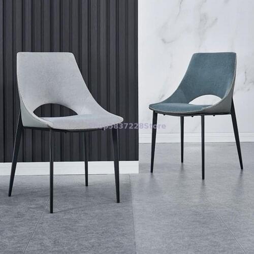 Nordic Luxury Minimalist Dining Chair Household Modern Simple Dining Stool Technology Cloth Back Makeup Chair Dining Table Singl