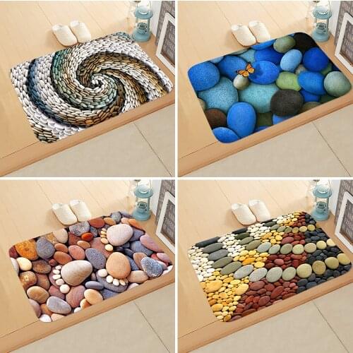 Doormat Anti-slip Pebble Print Absorb Water Bath Mat Bathroom Home Kitchen Bedroon Floor Mat Entrance 40*60cm DD-0131