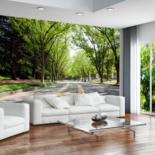 Dropship Photo Wallpaper Custom Natural Park Boulevard Aesthetic Mural TV Backdrop Modern Wallpaper Wall Papers Home Decor Mural