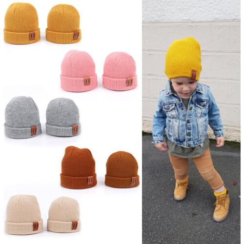 1/2pcs Winter Parent-child Hats Mom Dad Women Man Toddle Kids Baby Boy Girl Winter Warm Caps Knit Beanie Hat Adults Kids Caps