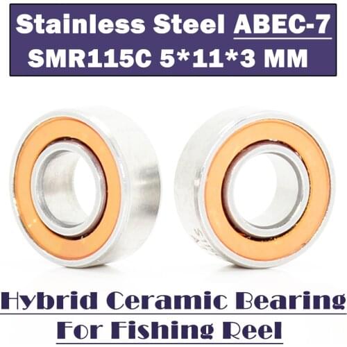 SMR115 2OS W3 Bearing 5x11x3 mm CB ABEC7 Stainless Steel Hybrid Ceramic Bearing DRY Ocean Fishing Reels Ball Bearings SMR115C W3