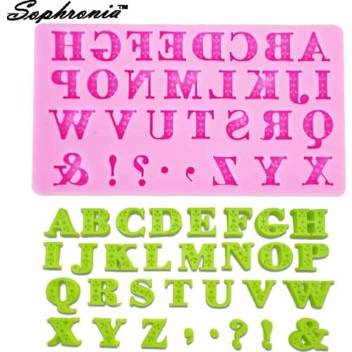 Sophronia M350 English Letters Silicone Mold Cake Border Fondant Cake Decorating Tools Candy Chocolate Gumpaste Moulds
