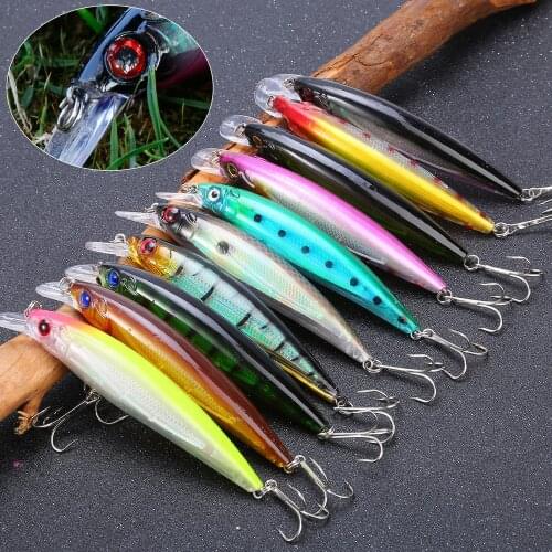 Sougayilang 10pcs Minnow Fishing Lure Crankbait Set Hard Fishing Baits Swimbait Boat Topwater Lures for Trout Bass Perch Fishing