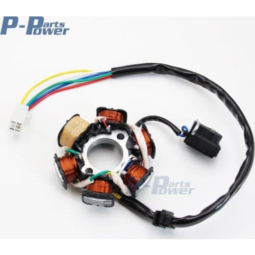 Magneto Stator 6 Coil Pole GY6 125cc 150cc Scooter ATV Go Kart Lance Znen Jonway Taotao JCL Moped
