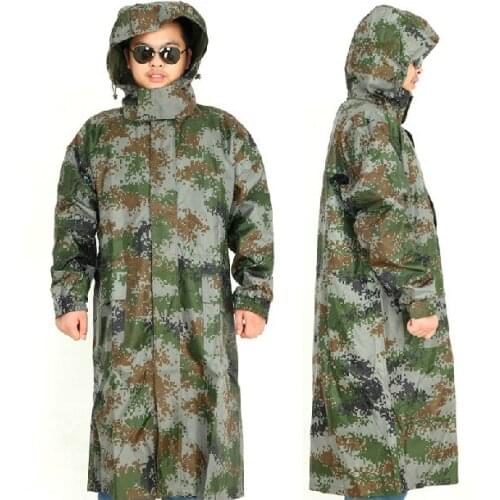 Outdoor long camouflage windbreaker rescue raincoat Russian military patrol conjoined military raincoat quick-drying cloak