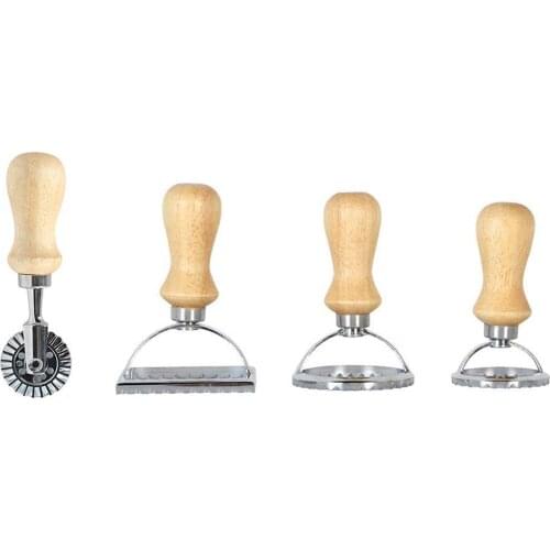 Cookies Stamp Maker Cutter Dough Cutter Pasta Press Stamps Roller Wheel Set Empanada Press Maker Ravioli Mold Grooved Edges