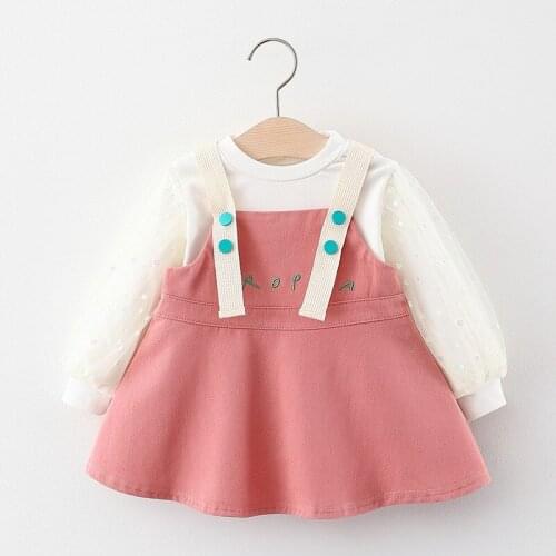 Autumn Infant Dress Baby Girls Clothes Print Toddler Girls Dresses Baby Clothing Princess Birthday Dress+T-shirt 2Pcs Outfits