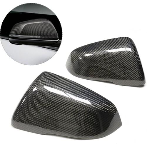 1Pair Carbon Fiber Side Door Mirror Trim Cover Cap Case Fit for Toyota GR Supra 2019 2020