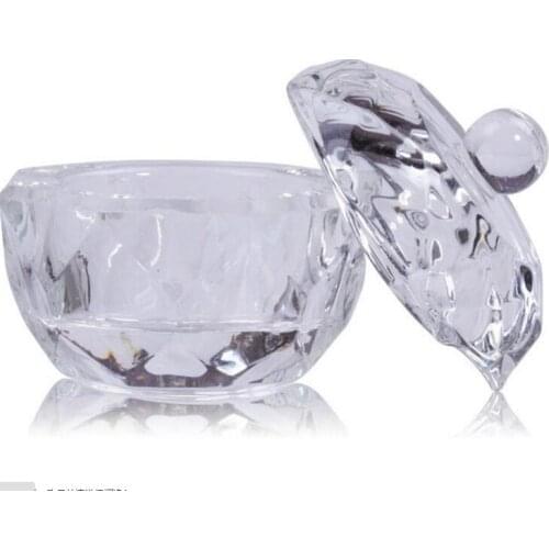 1Pc Acrylic Powder Liquid Crystal Cup Lid Glass Nail Art Dappen Dish Cup Acrylic Liquid Makeup Powder Nail Styling Tool