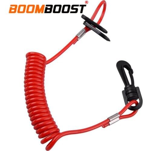 1PC Universal For Yamaha/Honda/Mercury/Johnson/Evinrude Outboard Engine Boat Stop Switch Red Safety Tether Motor Lanyard Kill