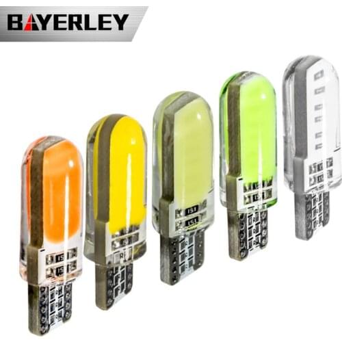 10PCS T10 W5W LED car interior light COB silicone auto Signal lamp 12V 194 501 Side Wedge parking bulb for lada car styling