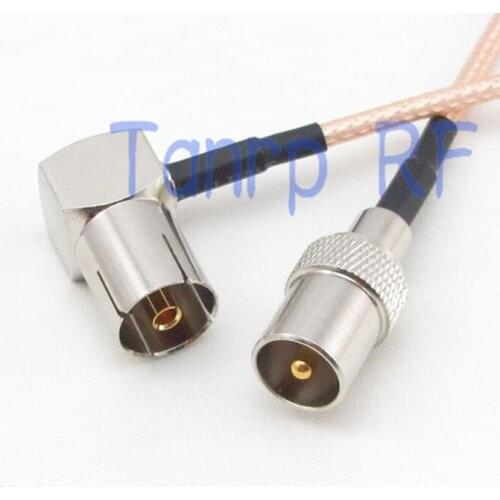 12in TV female jack right angle to TV male plug RF adapter connector 30CM Pigtail coaxial jumper extension cord cable RG316