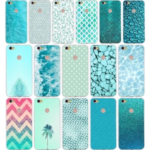 208H Fashion Aqua Silver Green Mint Silicone Soft Tpu Cover phone Case for xiaomi redmi 4a 6a 4x note 5a pro mi a1