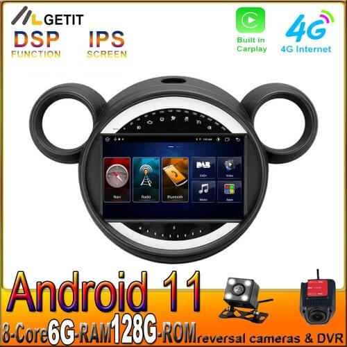 8-Core Android 11 6+128GB DSP Car Player Radio For BMW Mini 2010 - 2016 CARPLAY Navigation Multimedia GPS WIFI BT