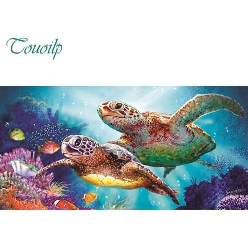 TOUOILP Full Square/Round Drill 5D DIY Diamond Painting "Turtle family" 3D Embroidery Cross Stitch Mosaic Home Decor