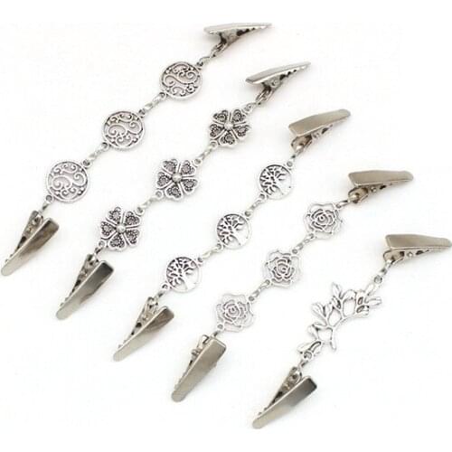 Cardigan Brooches Sweater Shawl Clips Pearl Spider Charm Brooch Pins Clip Collar Duck-mouth Jewelry Brooches DIY