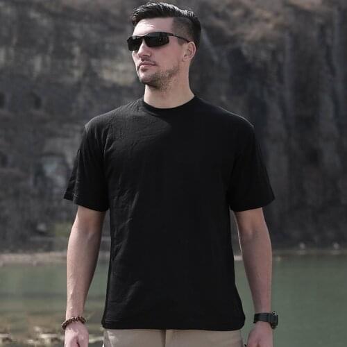 Outdoor Quick dry T-shirt Men Summer Fishing Hiking Running Sport Tops Tactical Training fitness Male Cotton Tees M-4XL