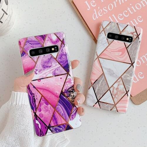 Geometric Marble Phone Case For Samsung Galaxy A51 S8 S9 S10 S20 Plus Ultra S10E S11E S11 A40 A50 Note 10 Pro A70 A71 Soft Case
