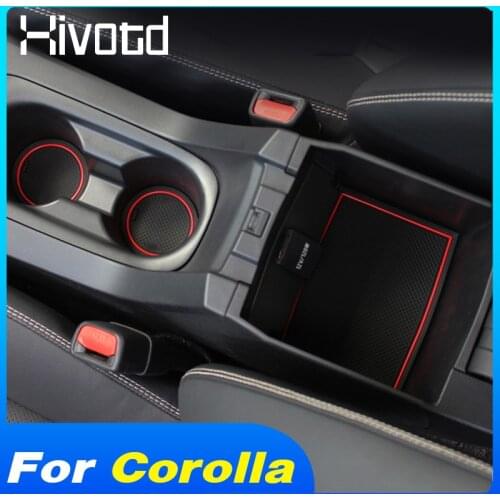 Hivotd Door Slot Pad Interior Decoration Accessories Anti-slip Dustproof Cup Mat Car Styling For Toyota Corolla Sedan 2019-2021