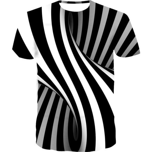 Geometric T-shirt 2021 summer hypnosis short-sleeved sports casual fashion mens and womens tops vertigo 3D printed clothing