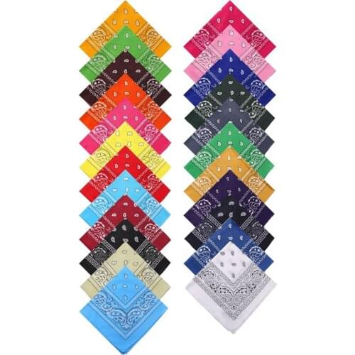 Unisex Cotton Hip Hop Bandana Print Handkerchief Headwear Hair Band Scarf Neck Wrist Wrap Band Magic Head Square Scarf 55cm*55cm