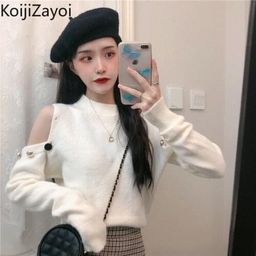 Женские пуловеры с открытыми плечами KOIJIZAYOI China At AliExpress