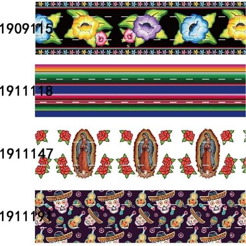 3 inch FLRARIBBONS mexican of the dead printed ribbon