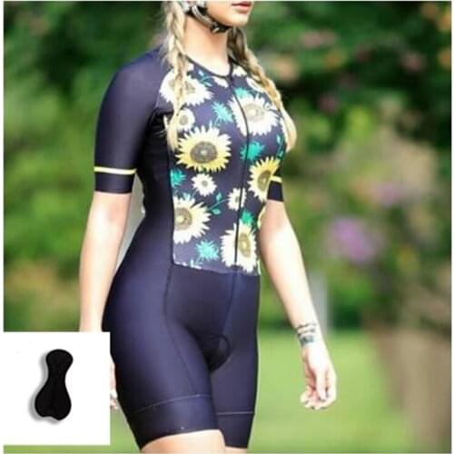 Pro Team Triathlon Suit, Womens Breathable short Sleeve Cycling Jersey Skin suit, Jumpsuit Maillot Cycling Clothing Cycling Set