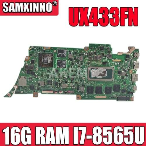 UX433FN motherboard For ASUS UX433FN UX433F UX433 laptop Mainboard UX433FN mainboard tested W/ 16G/I7-8565U (V2G-GPU