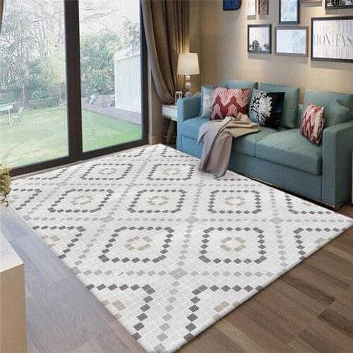 Fashion Geometric Carpets for Livingroom Bedroom Area Rug Anti-Slip Rectangular Mat/Rugs Home Decor Carpet Baths Toilet Doormats