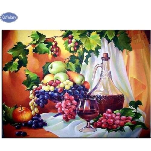 Full Square Drill Diamond Embroidery Still life Kitchen Pictures 5d diy Diamond Painting Cross-Stitch 3d Mosaic Kits Wall Decor