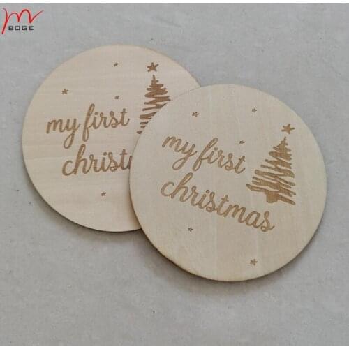 Set of 20 pieces wood card My First Christmas Sign Babys First Christmas Plaque Markers