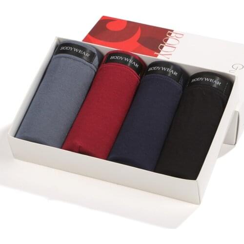 New Men Breathable Underwear Absorbent Boxers Modal Youth Boxers Male Cotton Four Pieces Panties
