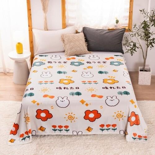 MLSSX lovely bedspread blanket 200x230cm High Density Super Soft Flannel Blanket to on for the sofa/Bed/Car Portable Plaids