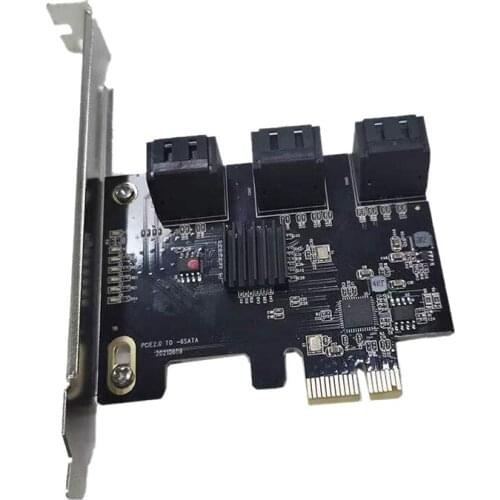 Expansion Card PCI-E 2.0 to 6-Port SATA3.0 6Gbps Adapter Suitable for PC/Desktop Computer/DIY Computer/Mining Machine