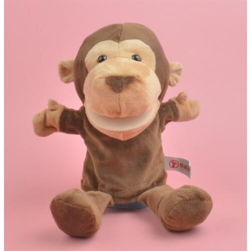25-30cm Plush Hand orangutans King kong Puppets Simulation Animal Puppets Kids Gifts Monkey Hand Puppet Parent-child game
