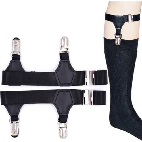 1 Pair Black Mens Adjustable Suspensorio Suspenders Elastic Prevent Socks From Falling Off Sock Garters For Men Accessories