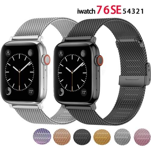 Milanese Watchband for Apple Watch 6 5 4 44mm 40mm Stainless Steel Replacement Bracelet Band Strap for iwatch 1 2 3 38mm 42mm
