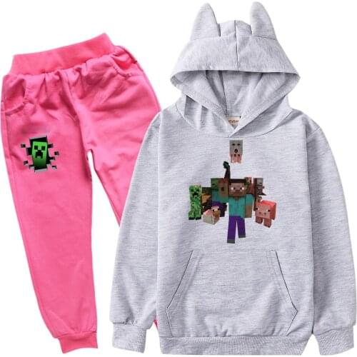 Robloxing 2021 Spring and Autumn 100% Cotton Sweater Boys and Girls General Casual Loose Cartoon Childrens Shirt