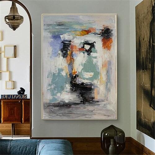 Hand-painted abstract oil painting animal leopard texture canvas painting modern home living room decoration wall art entrance